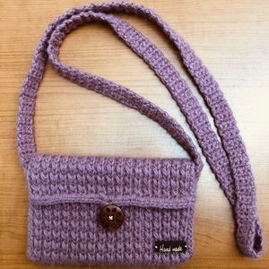 Alpaca crochet cellphone purse handmade by Humble Nature Creations